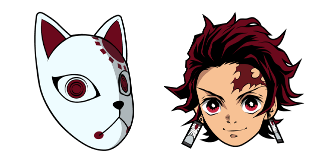 demon slayer tanjiro kamado fox mask custom cursor