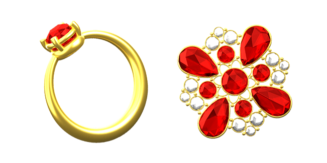 diamond ring & cloth brooch 3D custom cursor