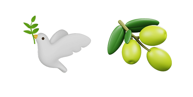dove of peace & olive branch 3D custom cursor