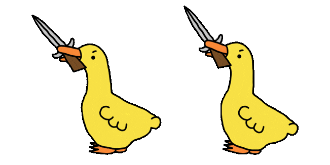 duck with dagger animated custom cursor