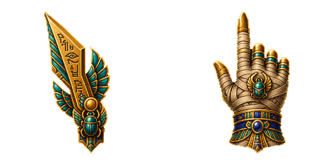 egypt blade mummy hand pixel custom cursor