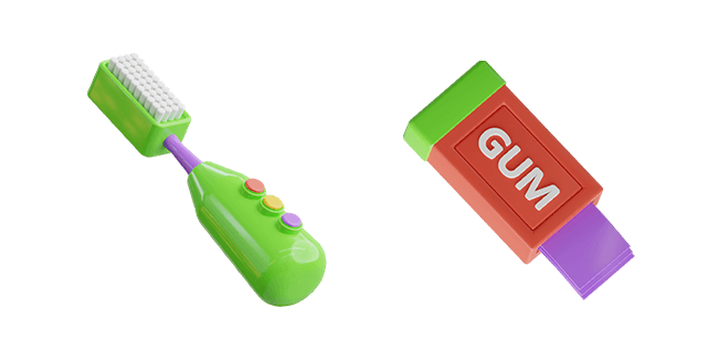 electric toothbrush & chewing gum 3D custom cursor