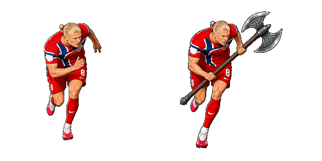 Erling Haaland Running Meme Cursor - Meme Cursors - Sweezy