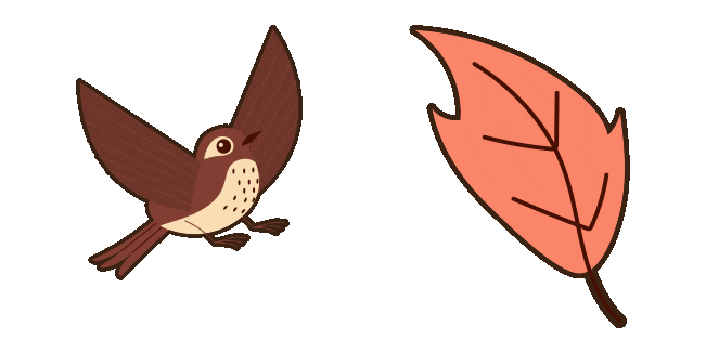 fall aesthetic bird leaf animated custom cursor