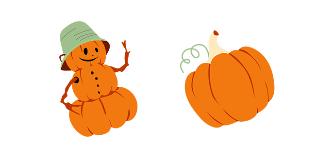 fall pumpkin man & orange pumpkin custom cursor