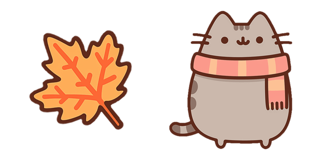 fall pusheen the cat leaf custom cursor