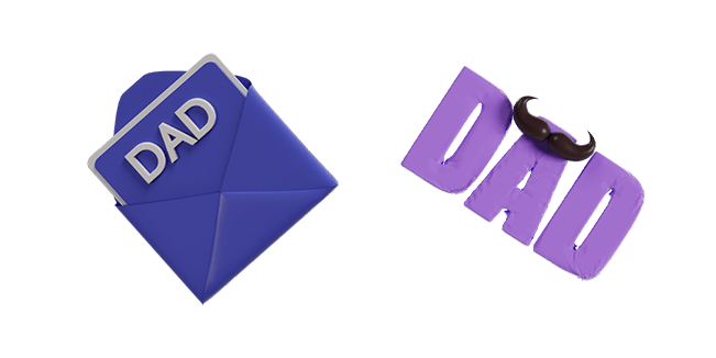 fathers day letter & dad 3D custom cursor