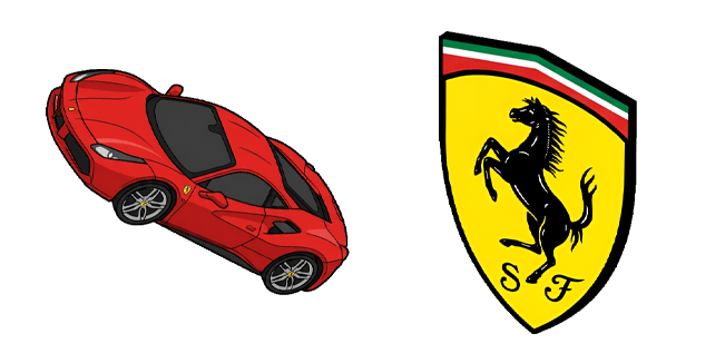 ferrari 488 gtb rosso corsa and logo custom cursor