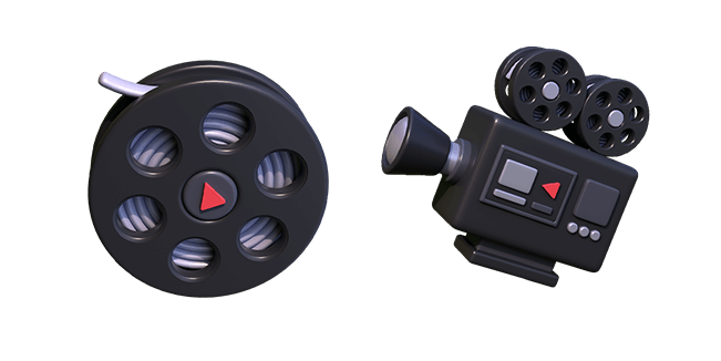 film reel & film camera 3D custom cursor