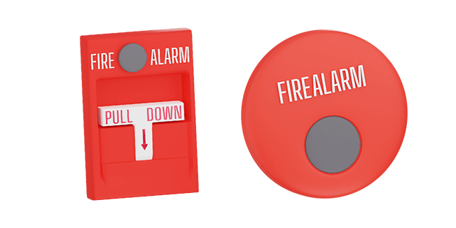 fire alarm system 3D custom cursor