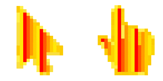 fire color pixel animated custom cursor