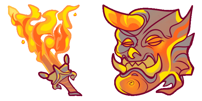 fire sword demon animated custom cursor
