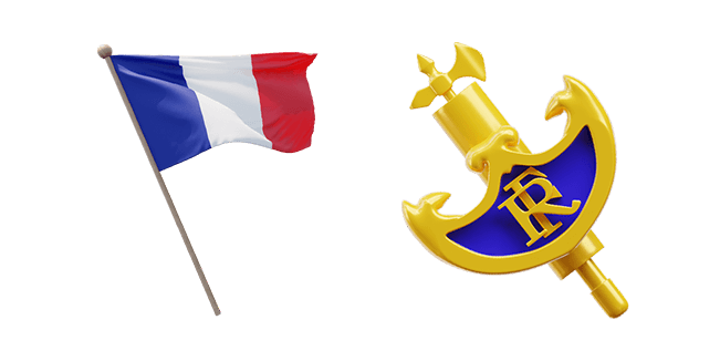 flag of france & coat of arms 3D custom cursor
