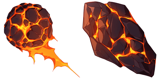 flaming lava rock custom cursor