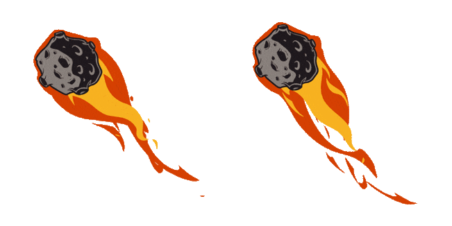 flying meteorite on fire animated custom cursor