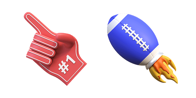 foam finger & football ball rocket 3D custom cursor