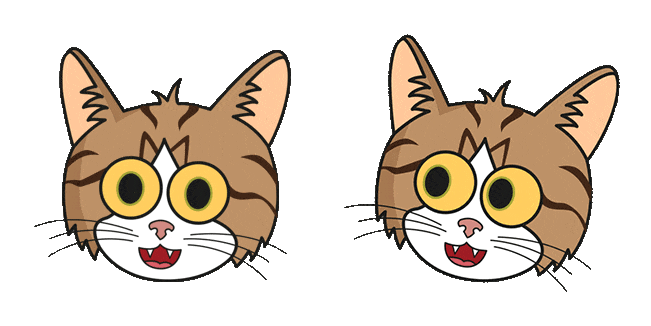 funny brown white cat animated custom cursor