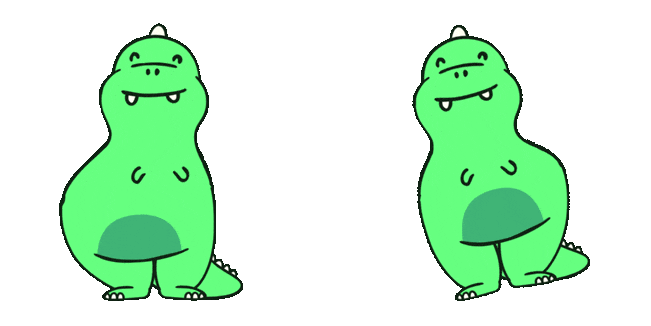 funny green dinosaur dancing animated custom cursor