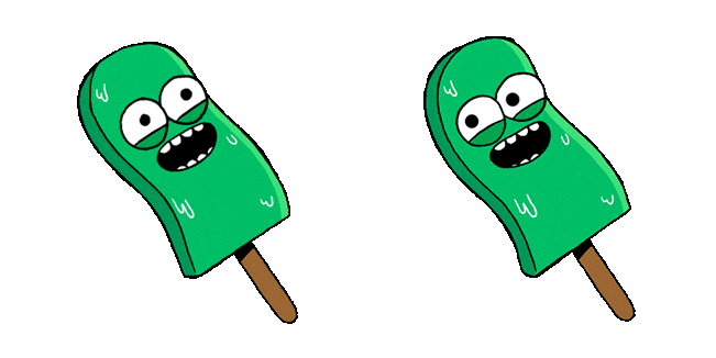 funny green pop ice animated custom cursor