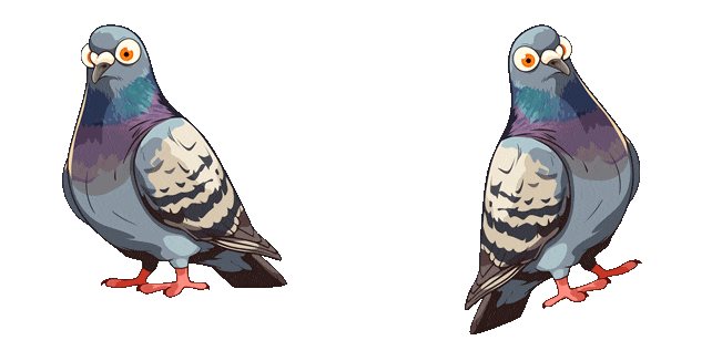 funny pigeon looking animated custom cursor
