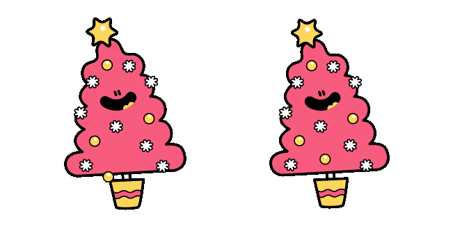 funny pinky christmas tree animated custom cursor
