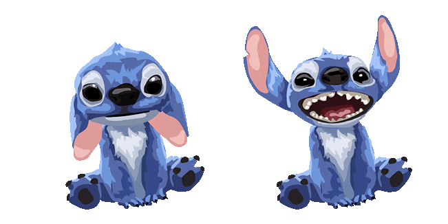 funny stitch animated custom cursor