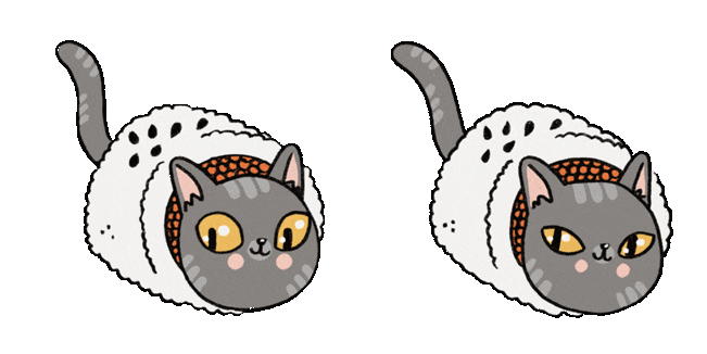 funny sushi cat animated custom cursor