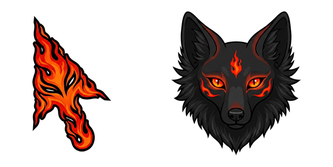 furries black flame wolf arrow custom cursor