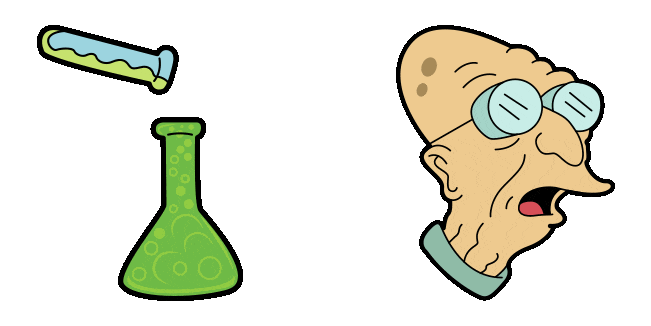 futurama professor farnsworth chemistry flasks animated custom cursor