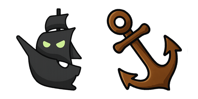ghost ship & anchor halloween custom cursor