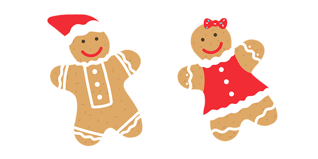 gingerbread cookie boy & girl custom cursor