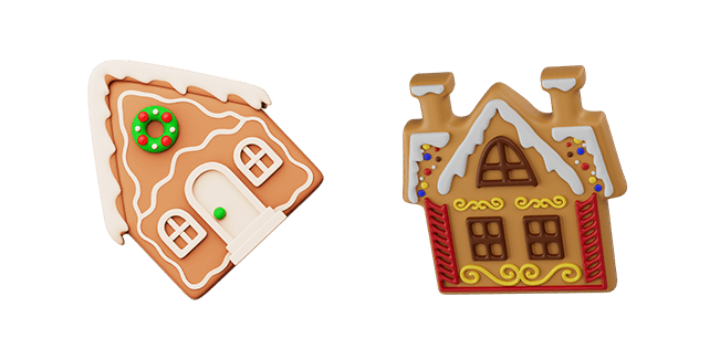 gingerbread house 3D custom cursor