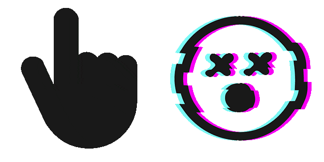 glitch neon emoji animated custom cursor