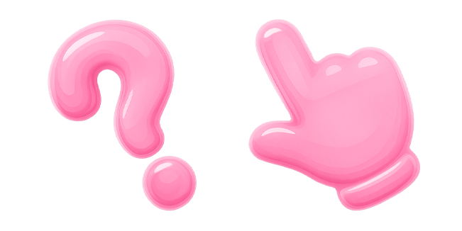 glossy pink question mark & pointer custom cursor