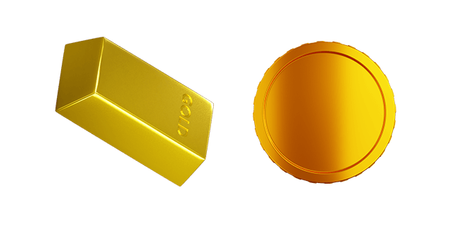 gold bar & gold coin 3D custom cursor
