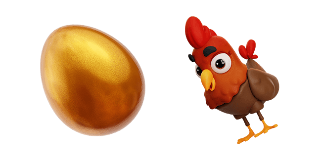 golden egg & magic chicken 3D custom cursor