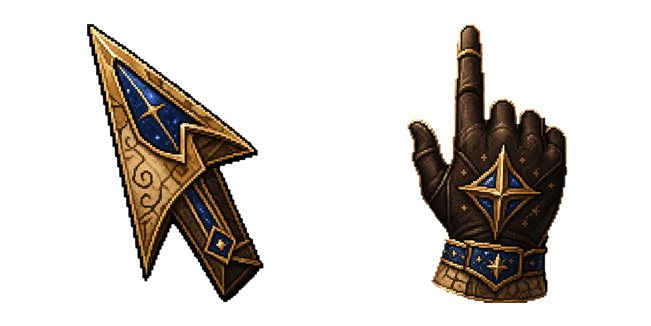 golden star magic pixel custom cursor