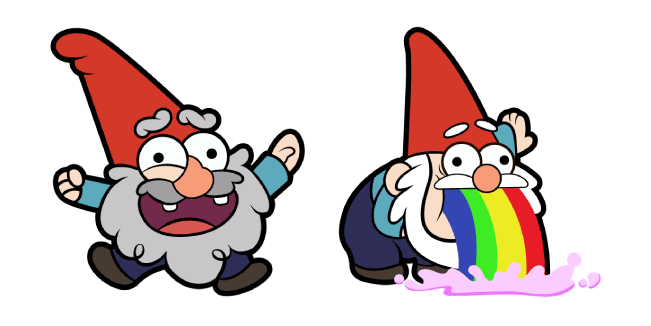 gravity falls shmebulock gnome throwing up rainbow custom cursor