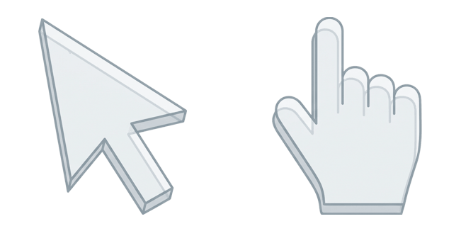 gray transparent 3d custom cursor