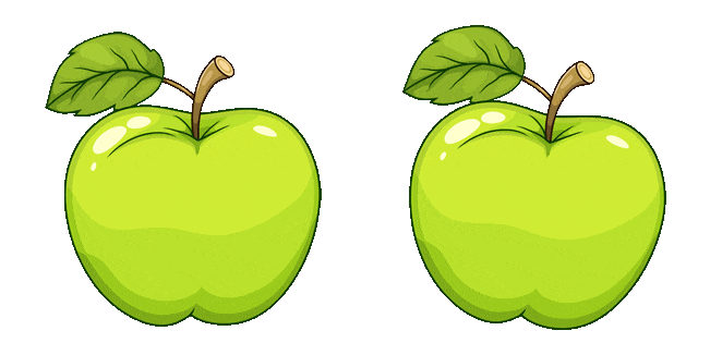 green apple animated custom cursor