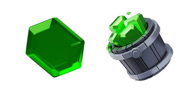 green gemstone & gemstone bucket 3D custom cursor