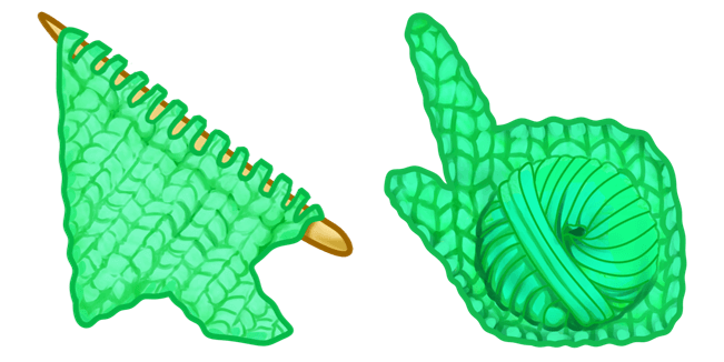 green knitting custom cursor