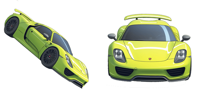 green porsche 918 spyder custom cursor