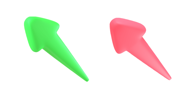 green & red arrow 3D custom cursor