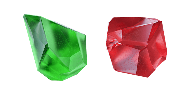 green & red gemstones 3D custom cursor