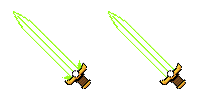 green sword spin pixel animated custom cursor