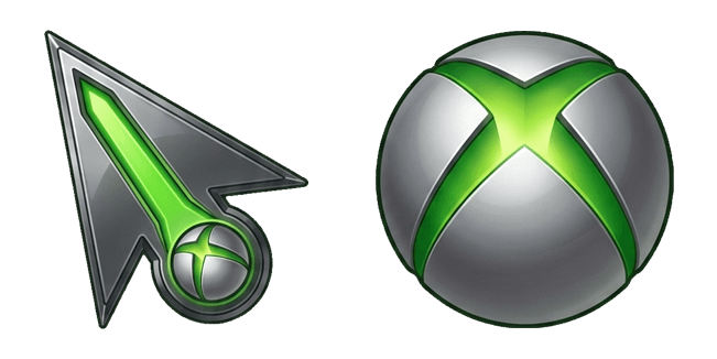 green xbox arrow and logo custom cursor