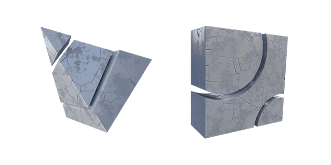grey granite pyramid & cube 3D custom cursor