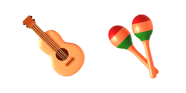 guitar & maracas 3D custom cursor