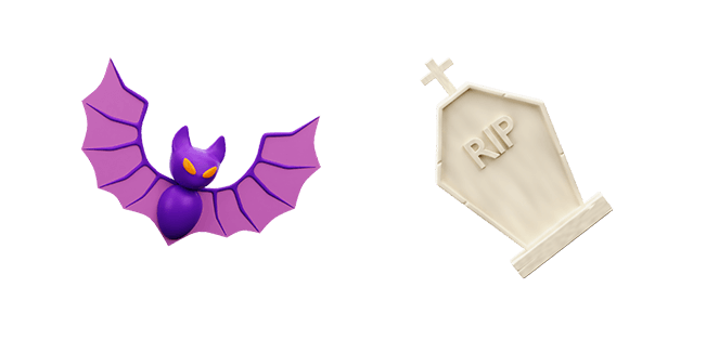 halloween bat and tombstone 3d custom cursor
